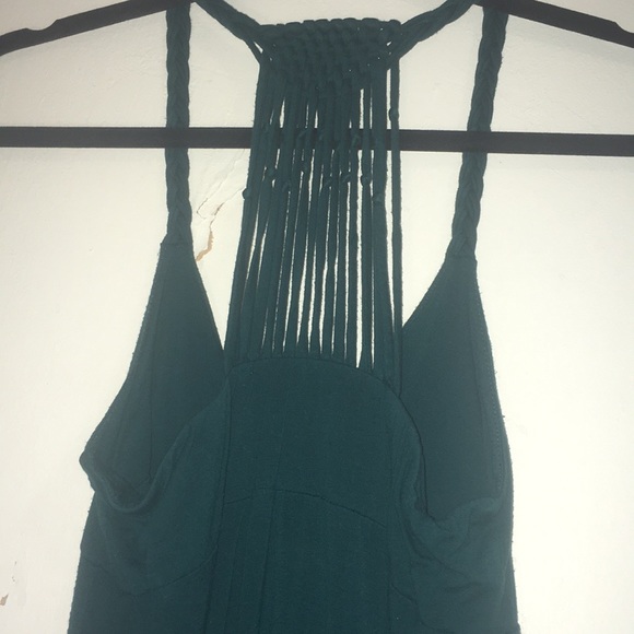 Long dark Turquoise tank top, string detailing (L) - Picture 7 of 11